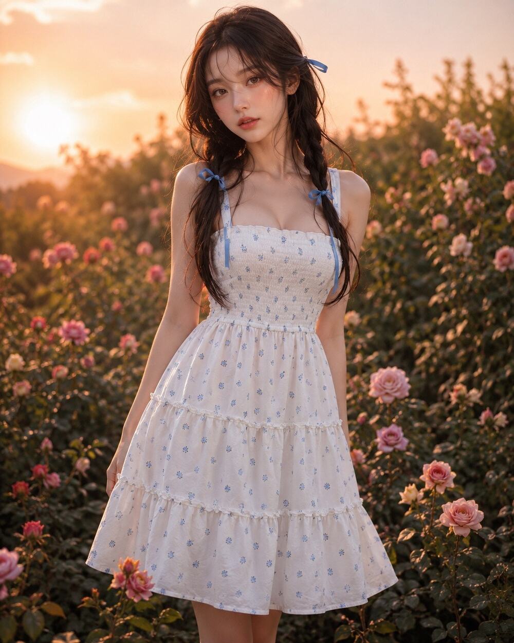 Hollister Barefoot in the Garden blooming floral smocked babydoll dress M